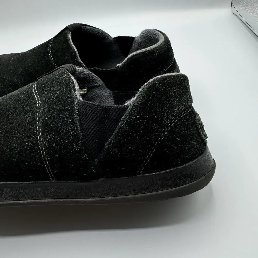 UGG Slippers Mens 12 Hanz Moccasins Slip On 1017266 Black Suede Comfort Polartec